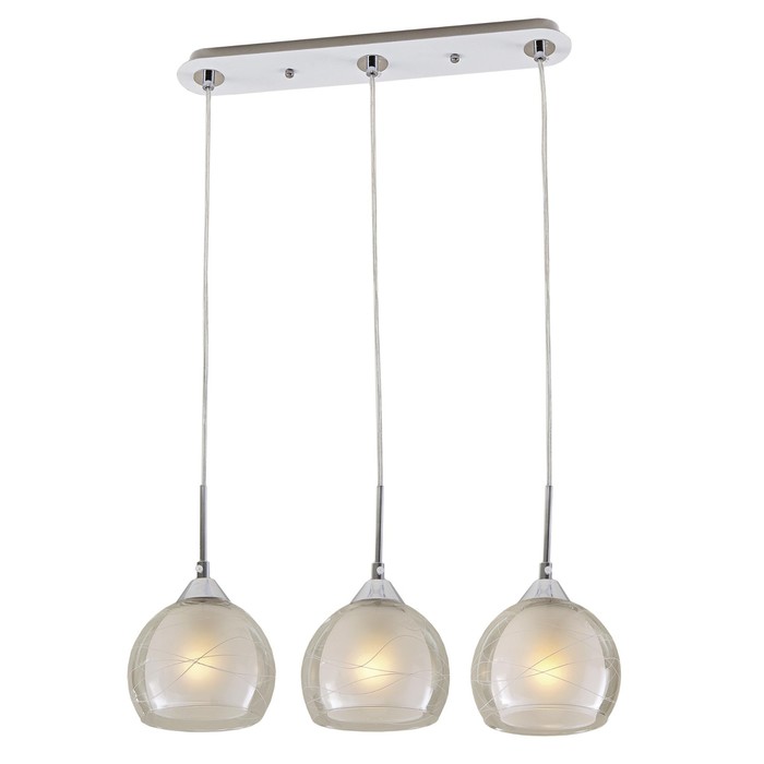 Светильник "Сюита" 3x75Вт E27 белый, хром 53x24,5x17см