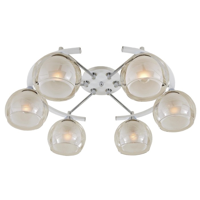 Люстра "Сюита" 6x75Вт E27 белый, хром 60x48x21см