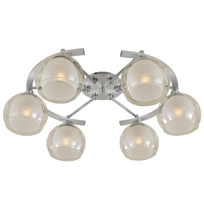 Люстра "Сюита" 6x75Вт E27 алюминий, хром 60x48x21см