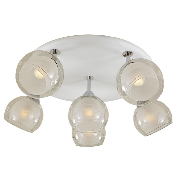 Люстра "Сюита" 6x75Вт E27 белый, хром 51x51x23см