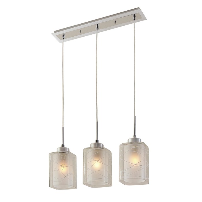 Светильник "Сюита" 3x75Вт E27 алюминий, хром 53x22x13,5см