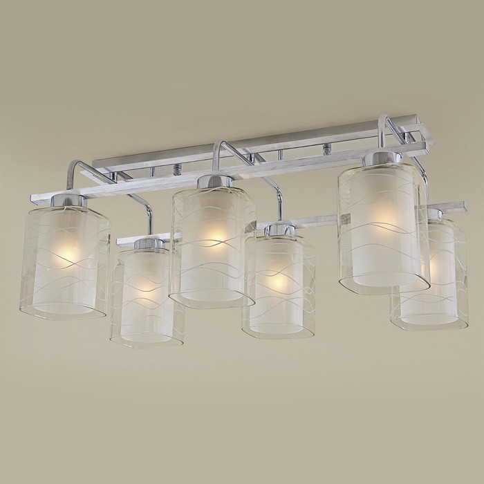 Люстра "Сюита" 6x75Вт E27 белый, хром 75x32x18см