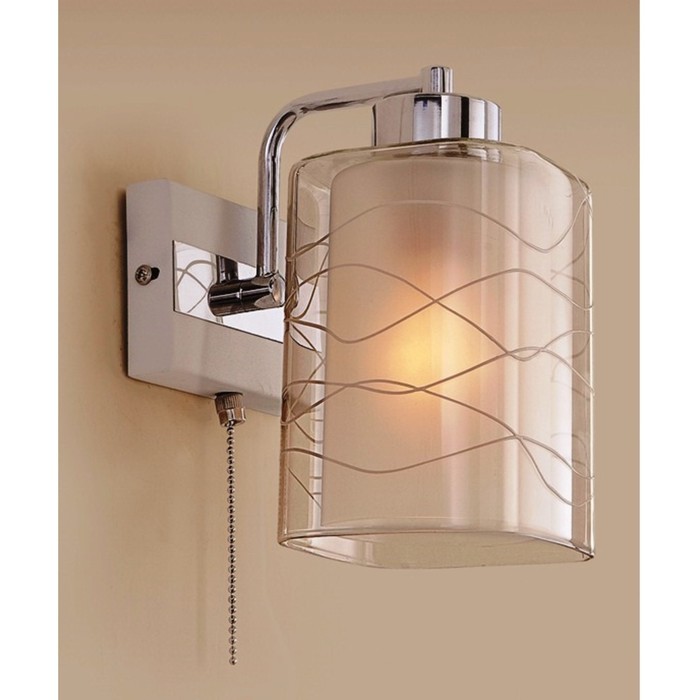 Бра "Фортуна" 1x75Вт E27 белый, хром 24x18x13,5см