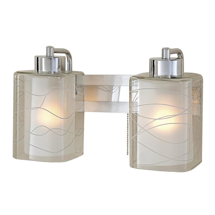 Бра "Буги" 2x75Вт E27 алюминий, хром 35x21x16см