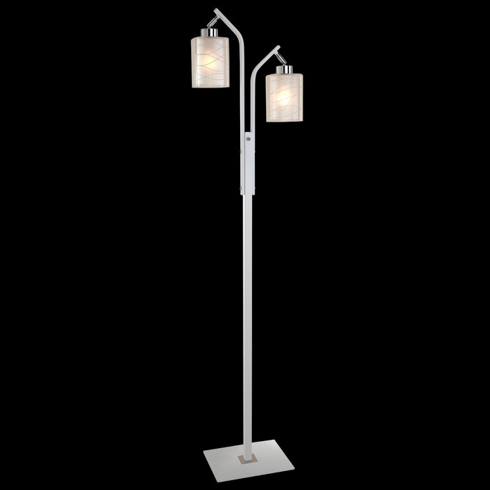 Торшер "Румба" 2x75Вт E27 белый, хром 117x30,5x14см