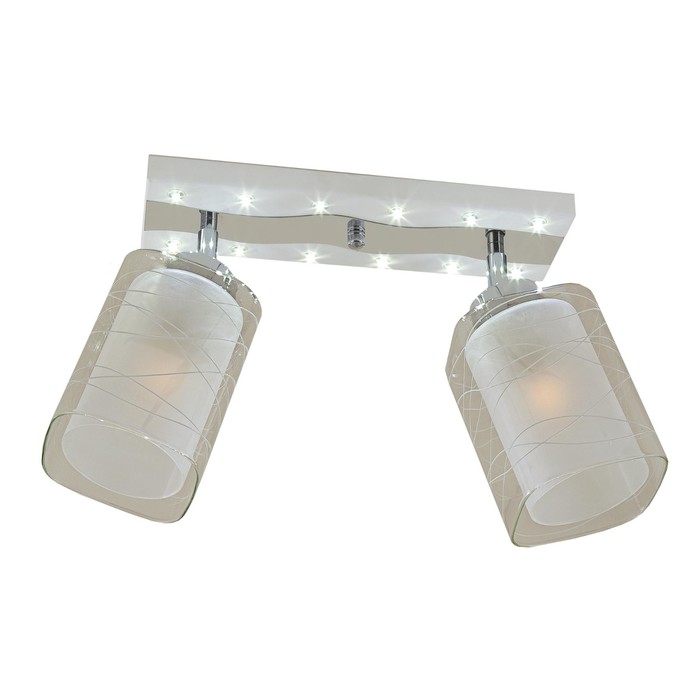 Светильник "Румба" 2x75Вт E27 белый, хром 37x24x14см