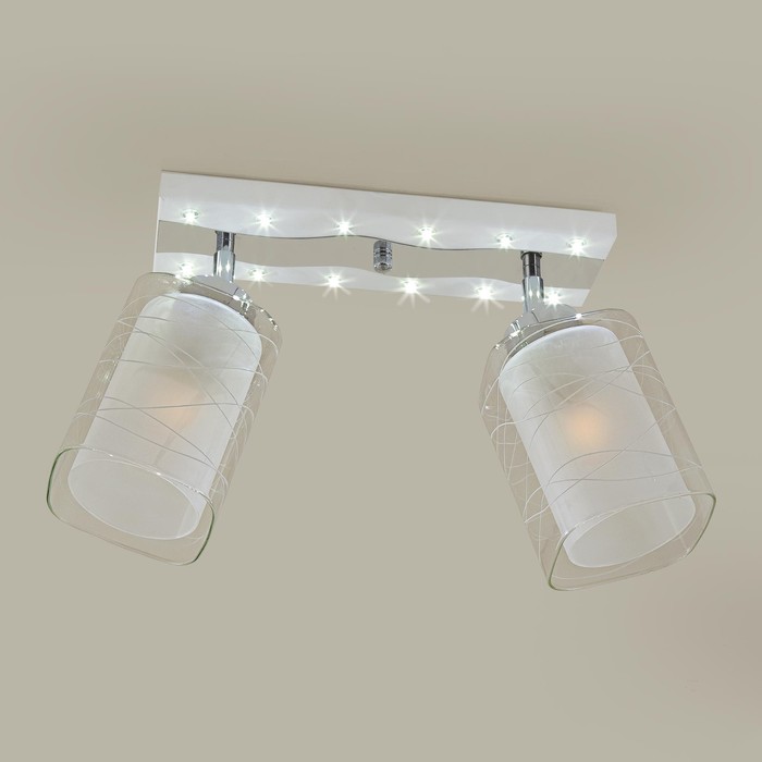 Светильник "Румба" 2x75Вт E27 алюминий, хром 37x24x14см