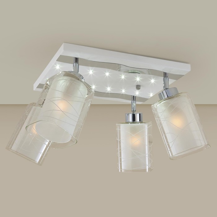 Светильник "Румба" 4x75Вт E27 алюминий, хром 42x37x19см