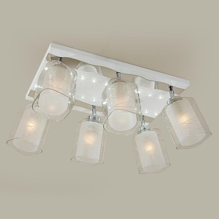 Светильник "Румба" 6x75Вт E27 алюминий, хром 58x37x18,5см