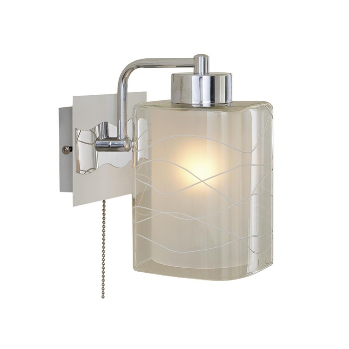 Бра "Прима" 1x75Вт E27 белый, хром 21x17,5x18см