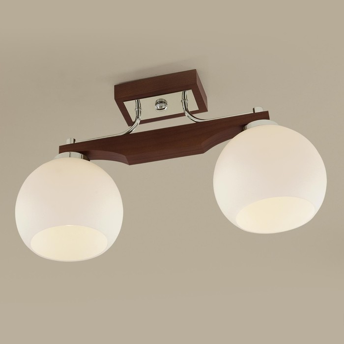 Люстра "Прима" 2x75Вт E27 орех 34,5x25x17см