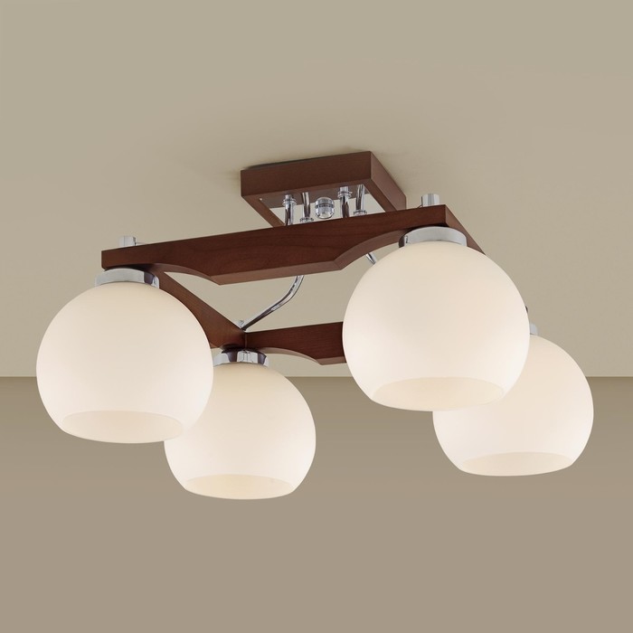 Люстра "Прима" 4x75Вт E27 орех 67x34,5x19,5см