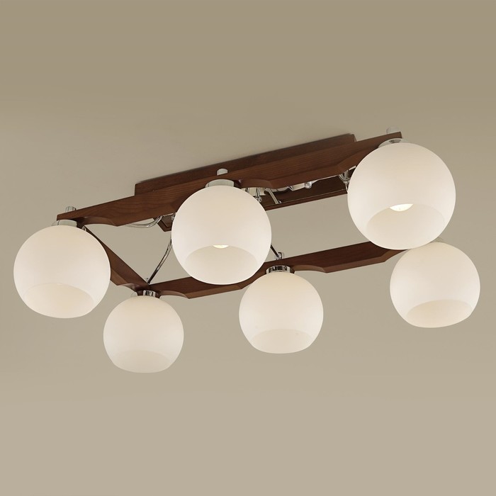 Люстра "Берген" 6x75Вт E27 орех 94,5x34,5x19,5см