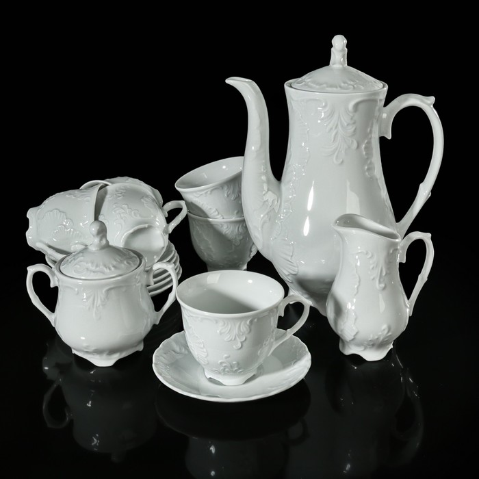 Сервиз кофейный на 6 персон, 12 предметов: 6 чашек 250 мл, 6 блюдец 15,7 см