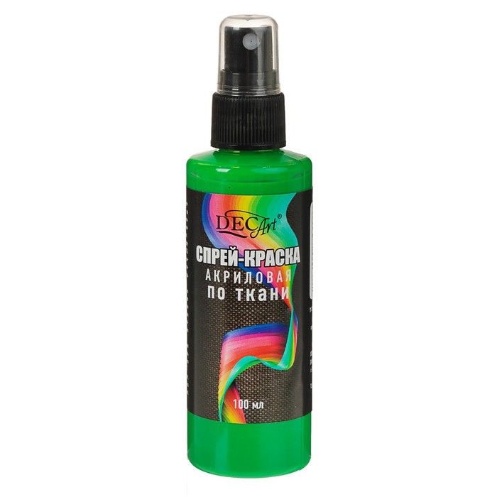 Спрей-краска акриловая по ткани 100мл DecArt Зеленая светлая (морозостойкая)