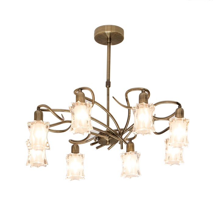 Люстра "Стелла" 8x60Вт E14 бронза 68x42x17,5см