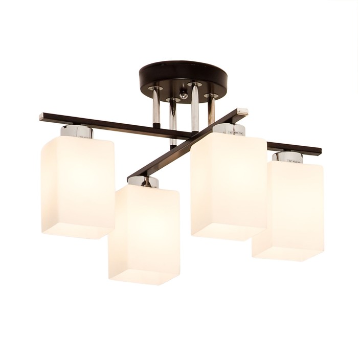 Люстра "Оккама" 4x75Вт E27 хром, венге 39x39x21см