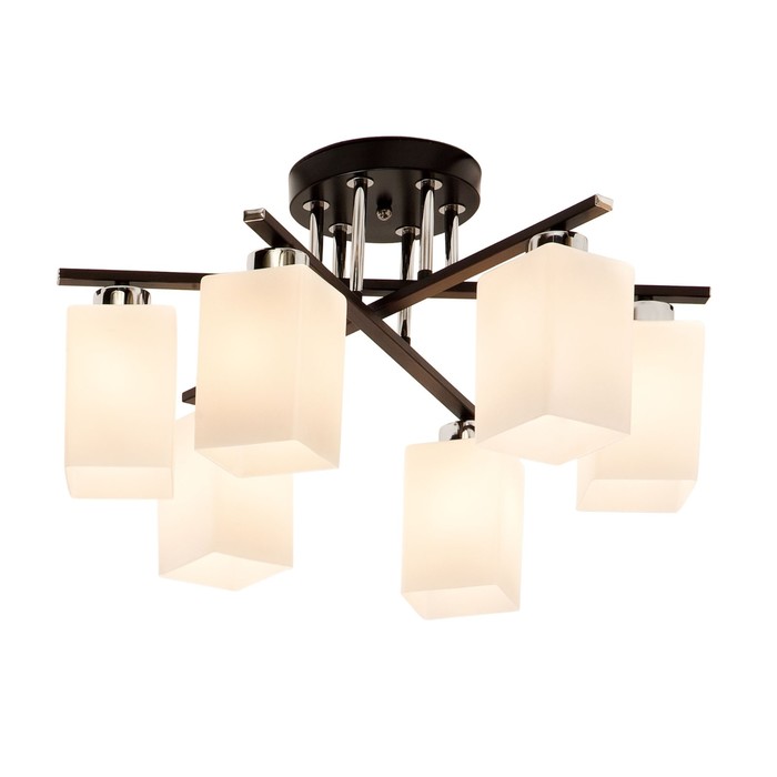 Люстра "Оккама" 6x75Вт E27 хром, венге 62,5x55x23см