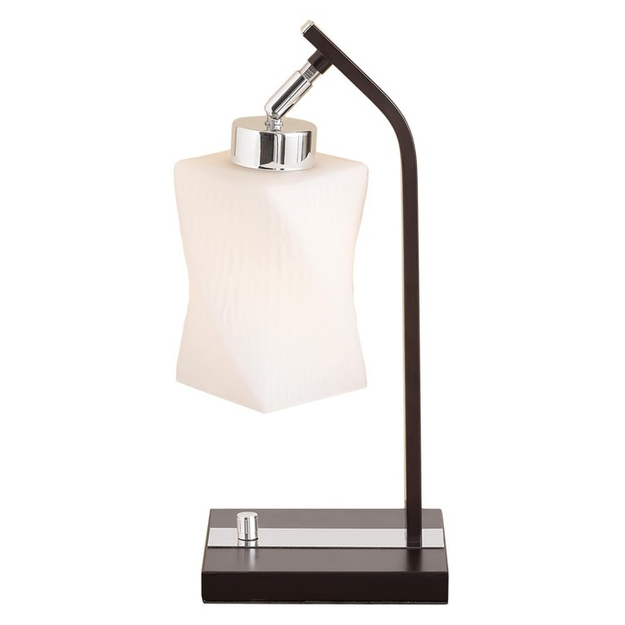 Настольная лампа "Рокси" 1x75Вт E27 хром, венге 19x12,5x38,5см