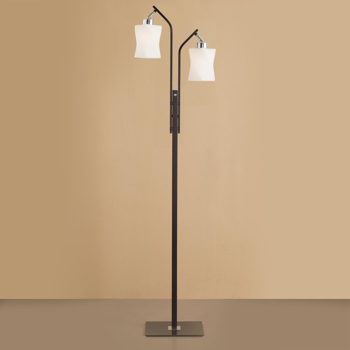 Торшер "Отто" 2x75Вт E27 хром, венге 116,5x30,5x13,5см