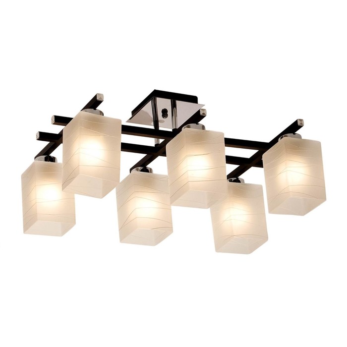 Люстра "Отто" 6x75Вт E27 хром, венге 64x43x19,5см