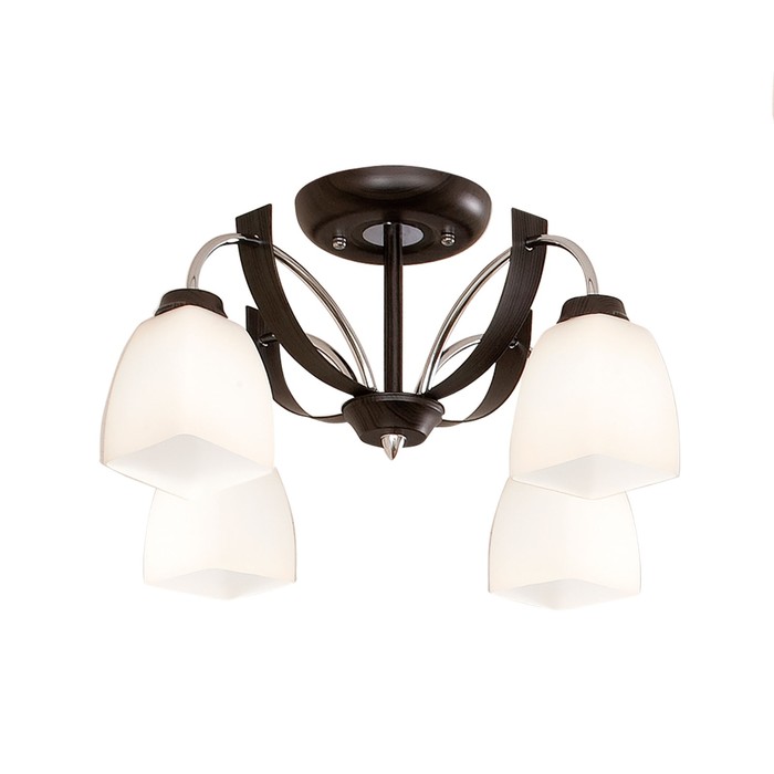 Люстра "Астро" 4x75Вт E27 хром, венге 51x38x18см