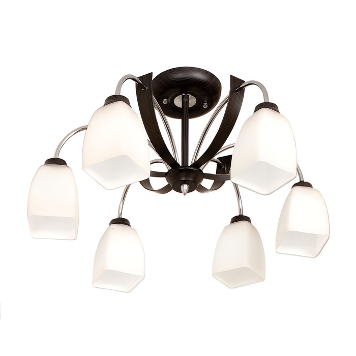 Люстра "Астро" 6x75Вт E27 хром, венге 65x38x20см