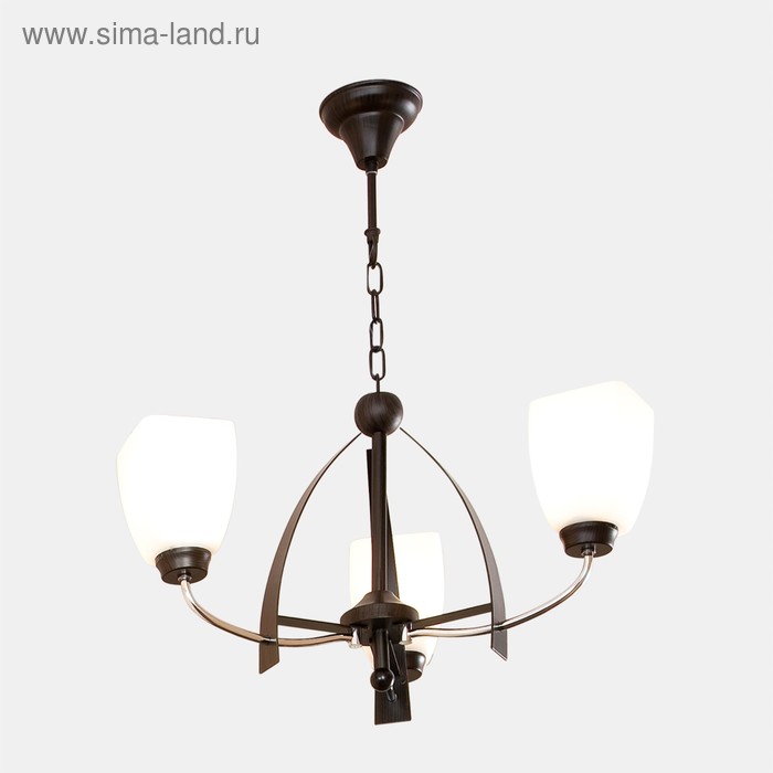 Люстра Берта 3x75Вт E27 хром венге 49x31x16см 4300₽