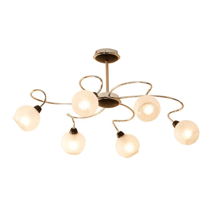 Люстра "Оскар" 6x60Вт E14 хром, венге 48x33x15,5см