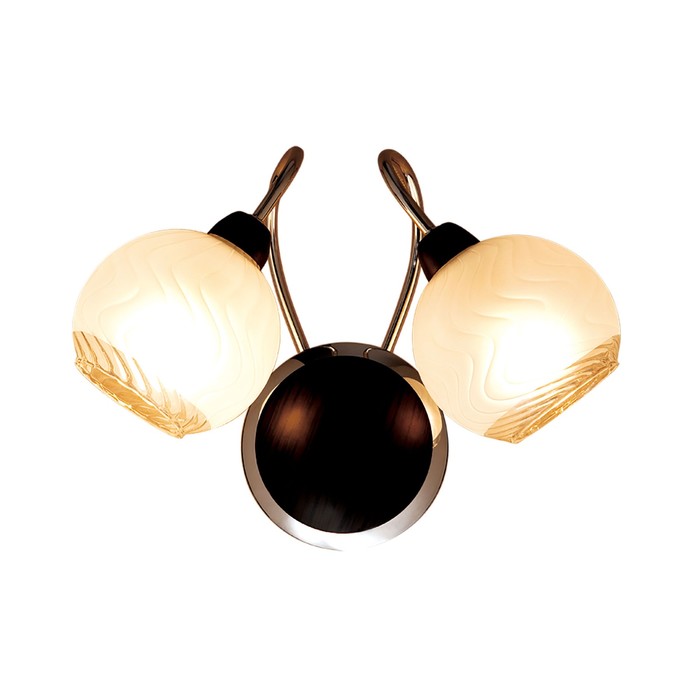 Бра "Оскар" 2x60Вт E14 хром, венге 24,5x23,5x16,5см