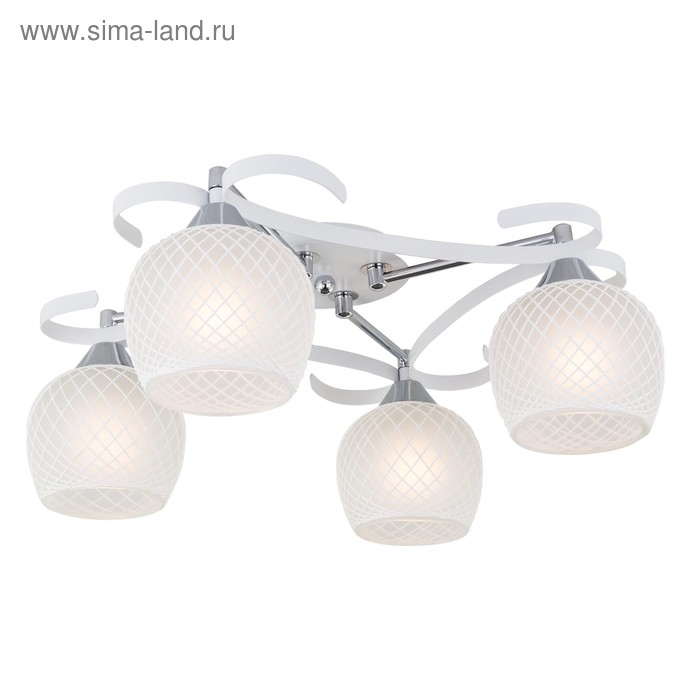 

Люстра "Ариста" 4x75Вт E27 белый, хром 48x49x17см