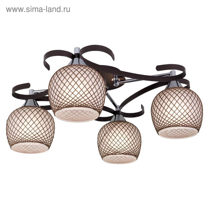 Люстра Ариста 4x75Вт E27 венге хром 48x49x17см 6490₽