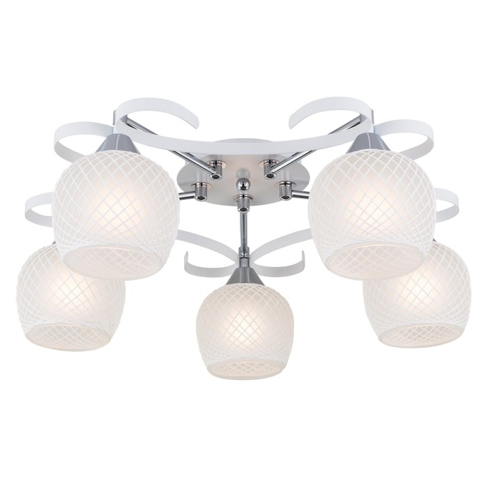 Люстра "Ариста" 5x75Вт E27 белый, хром 52x22x53,5см