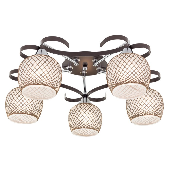 Люстра "Ариста" 5x75Вт E27 венге, хром 53,5x52x22см