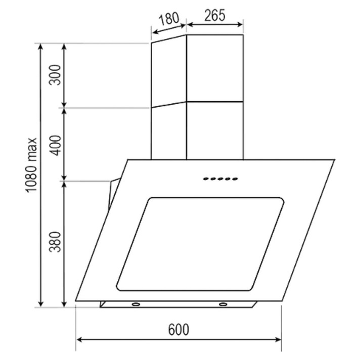 Вытяжка Rainford RCH-3622 White, 600 м³/ч, периметральный захват воздуха, белое стекло