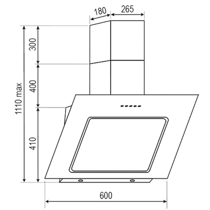 Вытяжка Rainford RCH-3623 White, 600 м³/ч, таймер, белое стекло