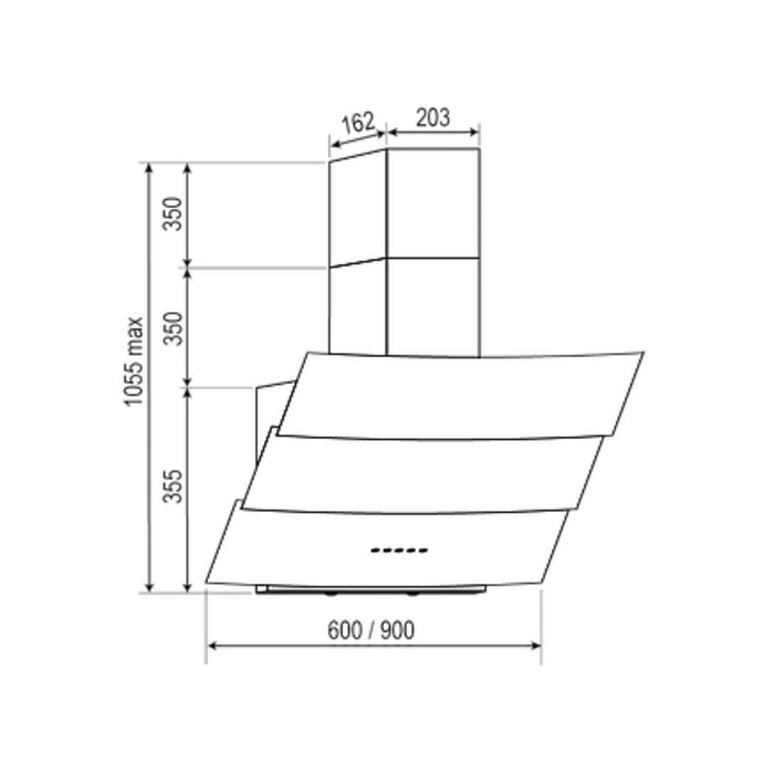 Вытяжка Rainford RCH-3631 White, 650 м³/ч, таймер, пульт ДУ, белое стекло