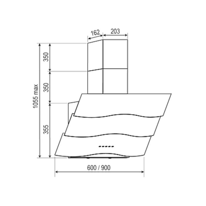 Вытяжка Rainford RCH-3633 Zebra, 650 м³/ч, таймер, пульт ДУ, белое/черное стекло