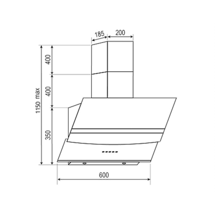 Вытяжка Rainford RCH-3635 Lillac, 780 м³/ч, таймер, пульт ДУ, лиловый