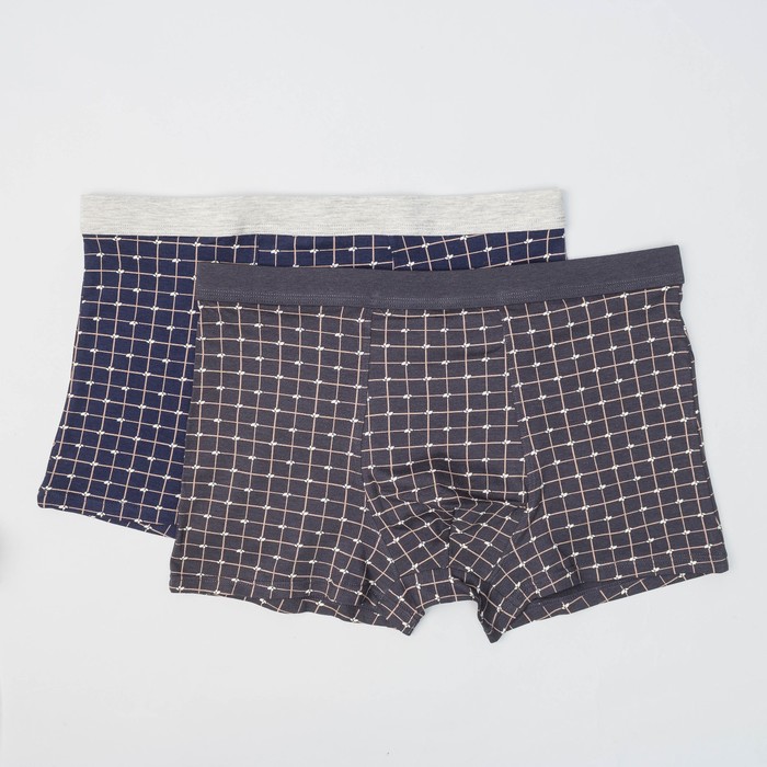 Набор мужских боксеров (2 шт) В-01 цвет синий/серый, р-р 48-50
