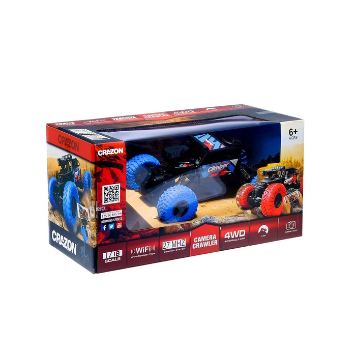 Машина радиоуправляемая "Джип-триал", камера, передача изображения на смартфон, Wi-Fi, 4WD