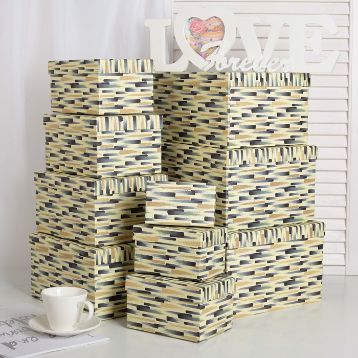 Набор коробок 10в1, 30,5 х 25,5 х 16,5 - 12,5 х 7,5 х 7,5 см