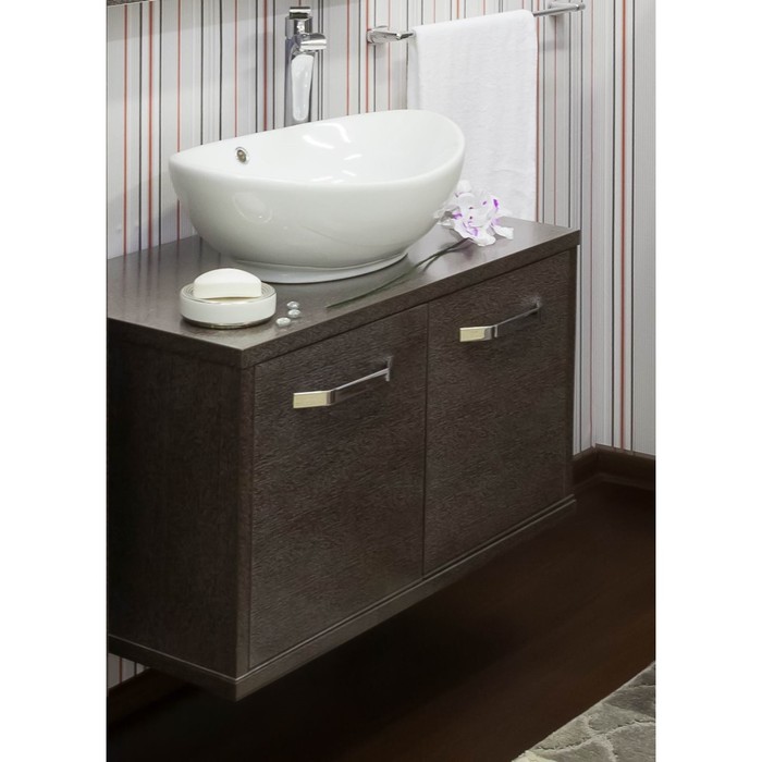 Тумба Румба 82 венге/патина серебро с раковиной Гамма