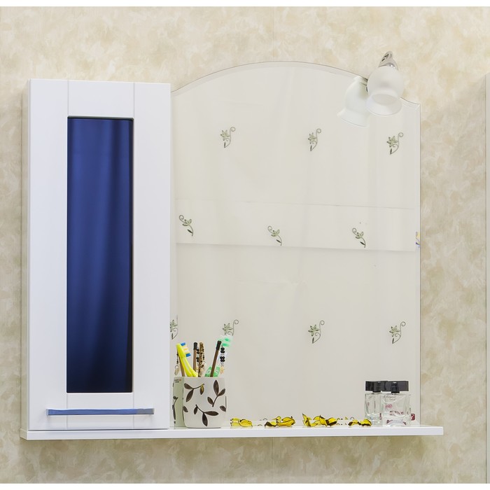 Шкаф-зеркало Валлетта 80 чёрный, левый