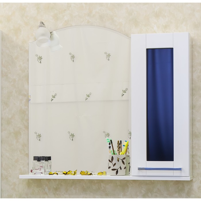 Шкаф-зеркало Валлетта 80 чёрный, правый