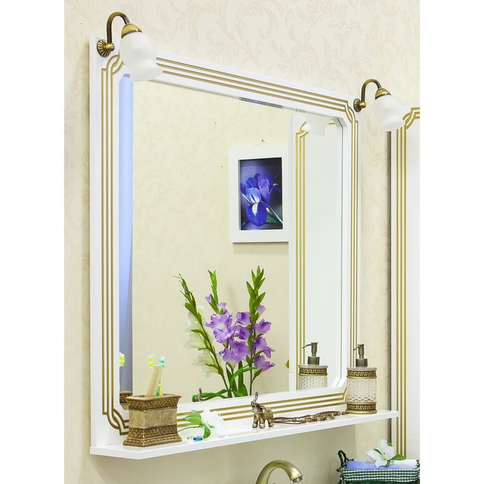 Зеркало Каир 120 белый/патина золото