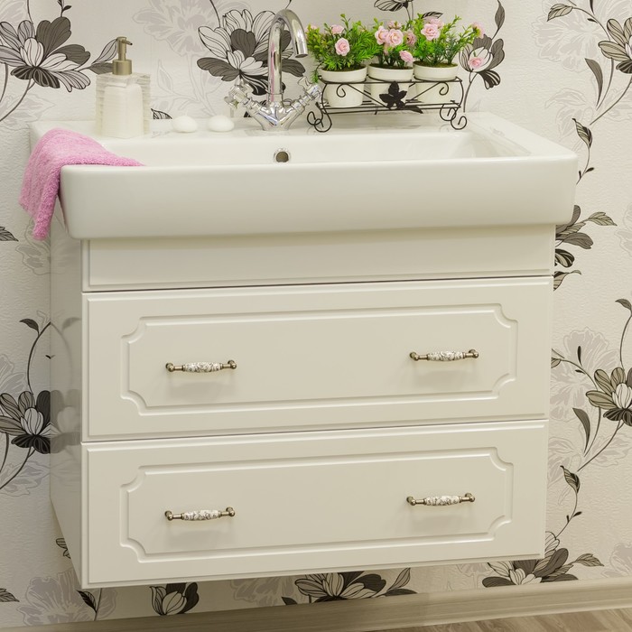 Тумба Ксения 80 (подвесная) с раковиной Тигода 80