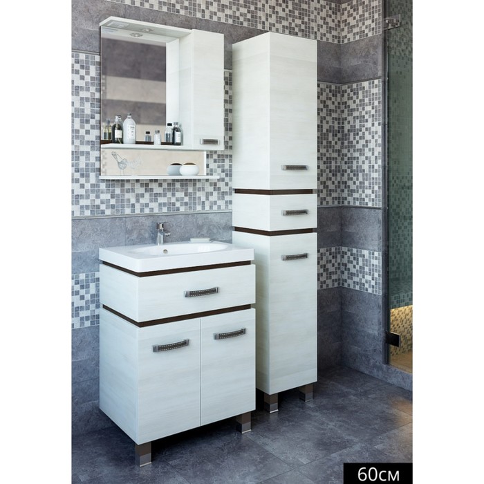 Тумба Техас 70 венге/северное дерево светлое с раковиной Калипсо 70