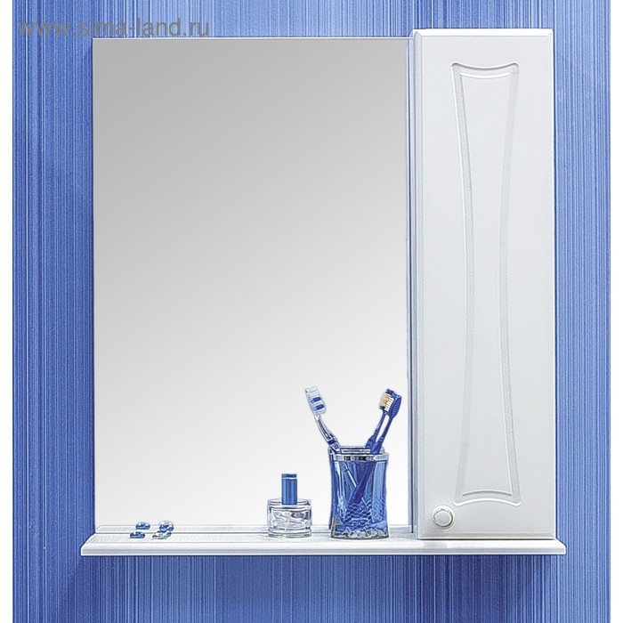Шкаф-зеркало Карина 50, правый, 14 х 51 х 70 см