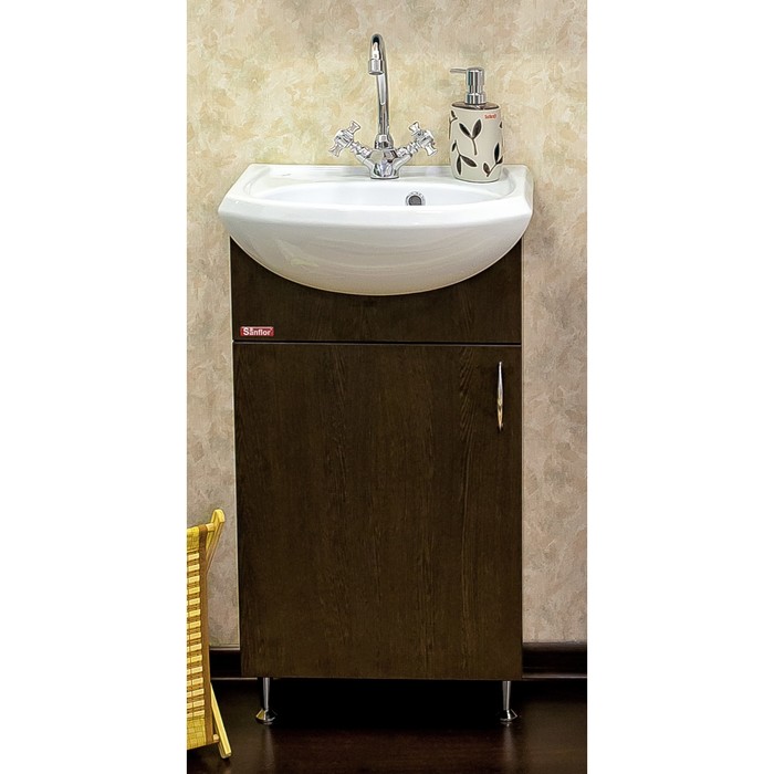 Тумба Мокко 45 венге, левая с раковиной Уют 45